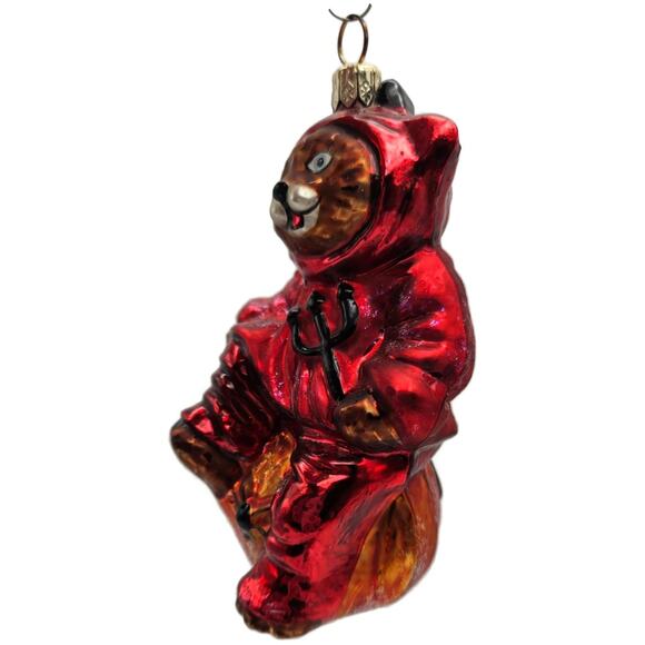 Christopher Radko You Little Devil Bear Pumpkin Halloween Christmas Ornament - Picture 4 of 13